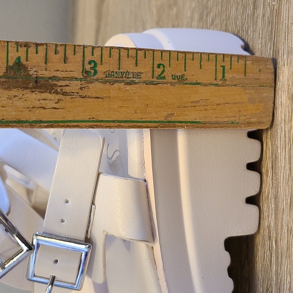 Shein Vegan Leather Double Buckled Ankle Strap Sandals in Off-White - Picture 13 of 13